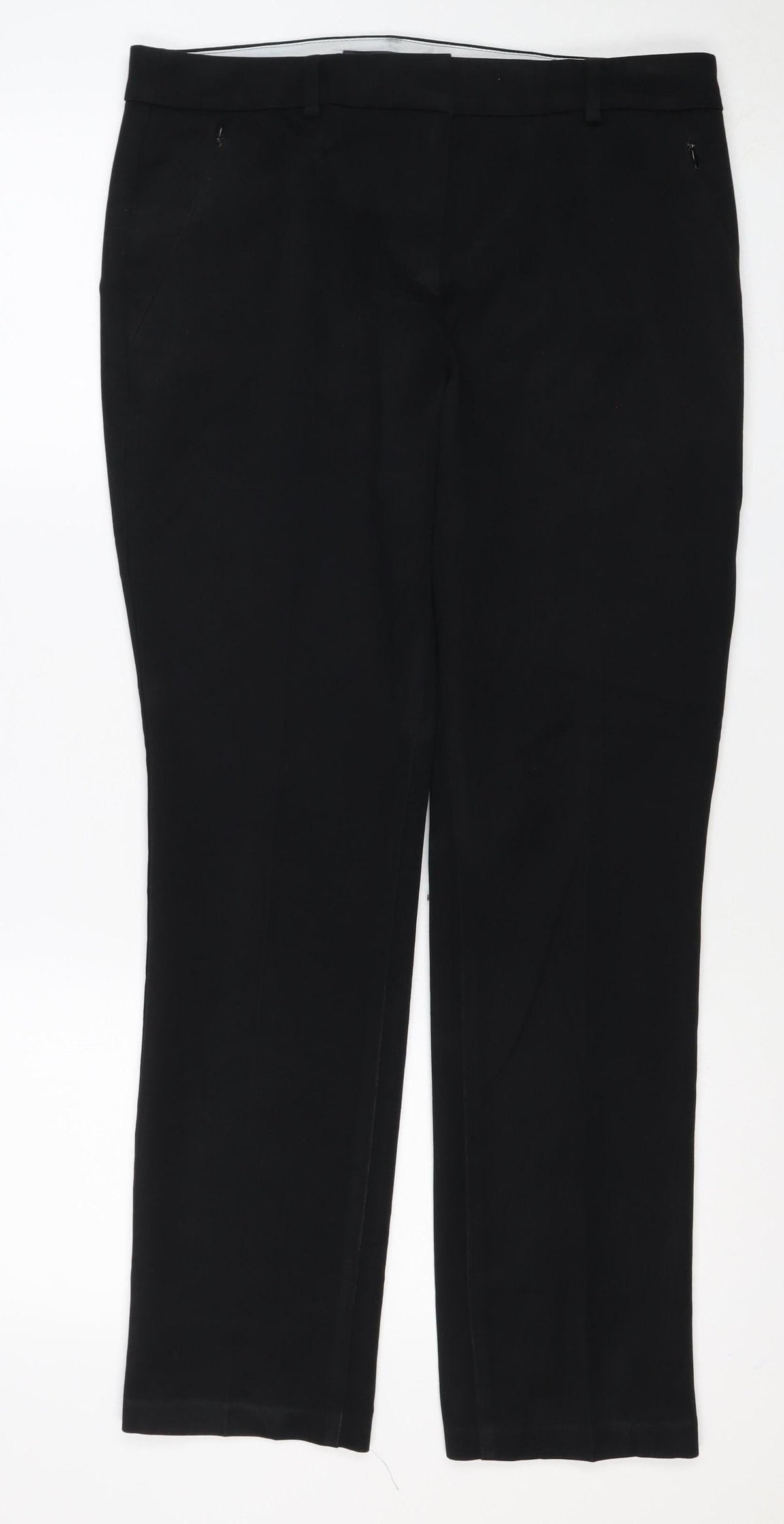 M&S Women’s Black UK 12 Short Straight Stretch Dress Trousers