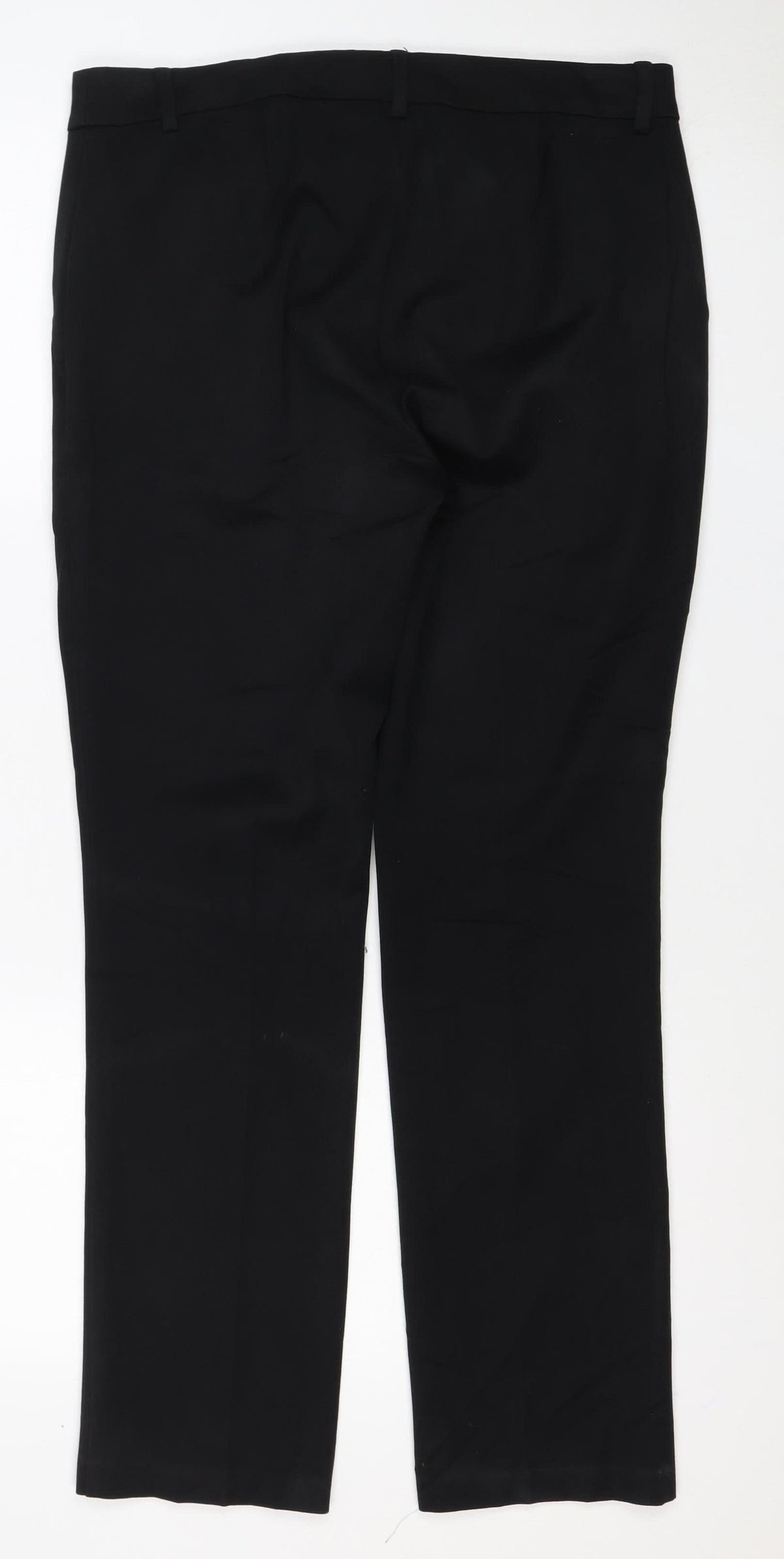 M&S Women’s Black UK 12 Short Straight Stretch Dress Trousers