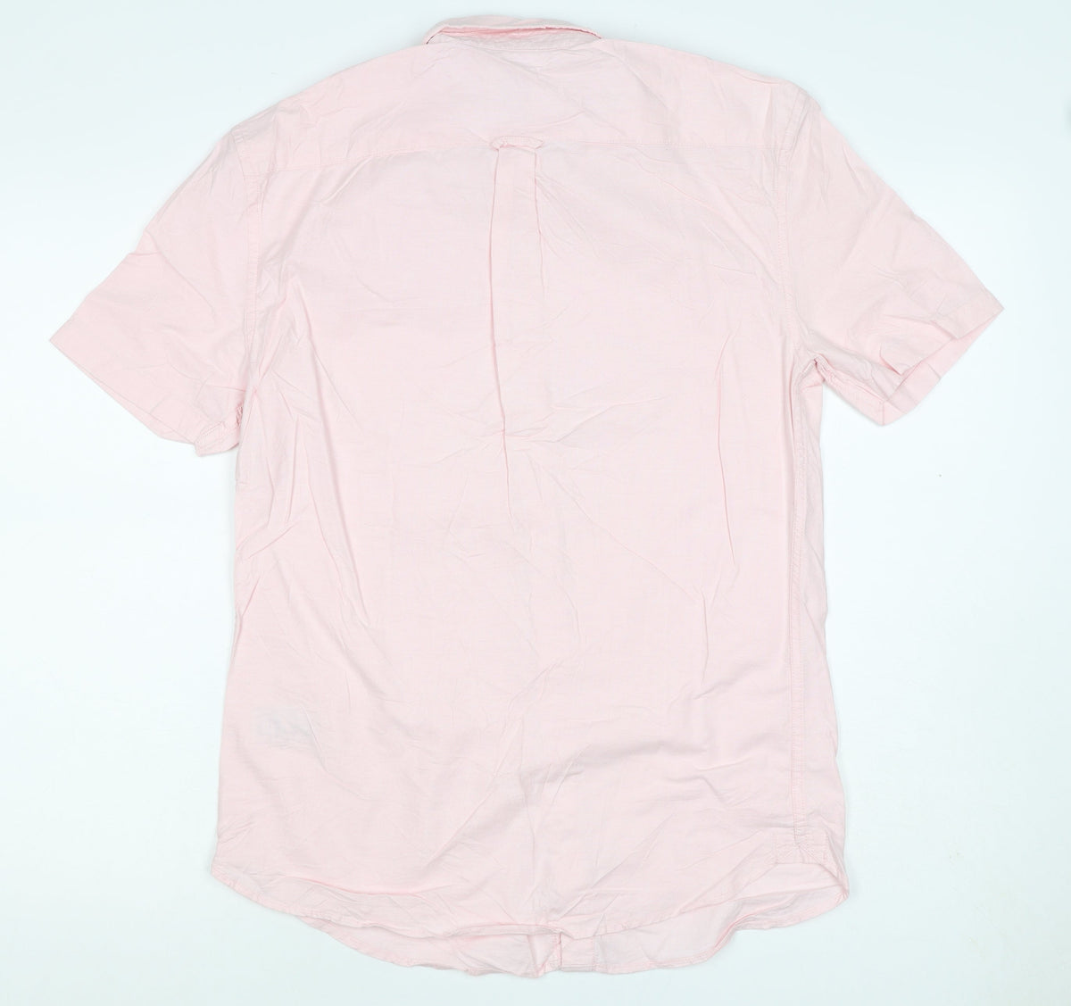 Marks and Spencer Men Pink S Regular Fit Cotton Button Down Shirt
