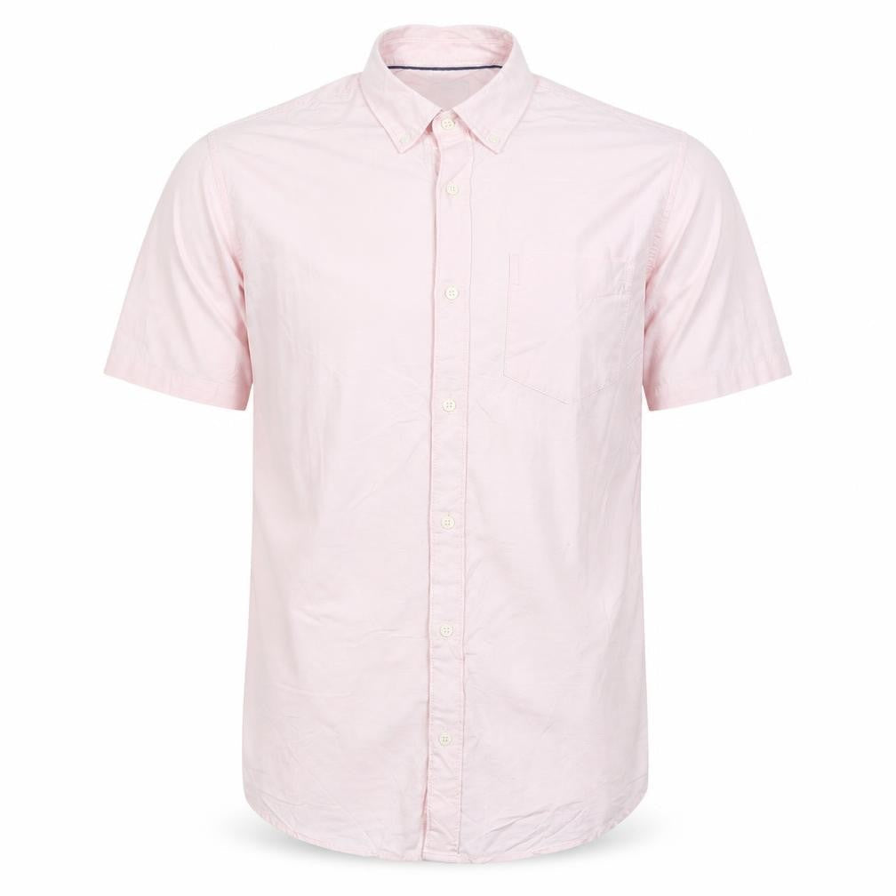 Marks and Spencer Men Pink S Regular Fit Cotton Button Down Shirt