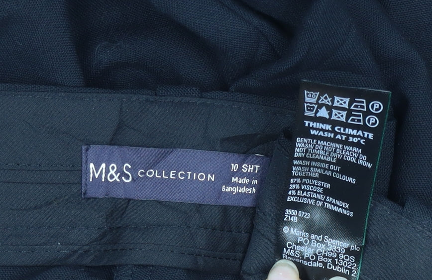 Marks and Spencer Women Black UK 10 Short Bootcut Work Trousers