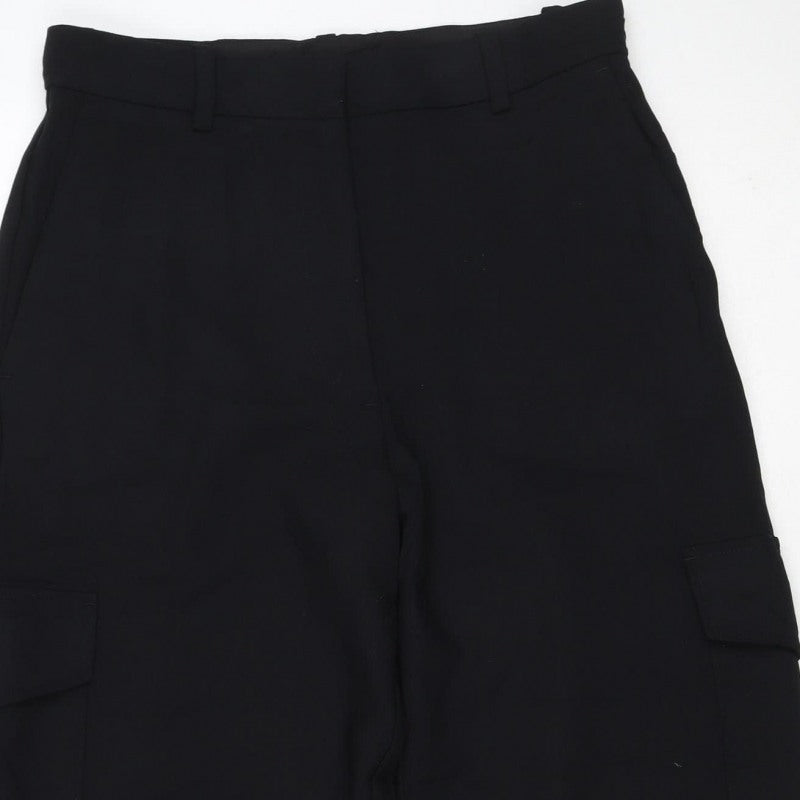 Marks and Spencer Women Black UK 10 Short Bootcut Work Trousers