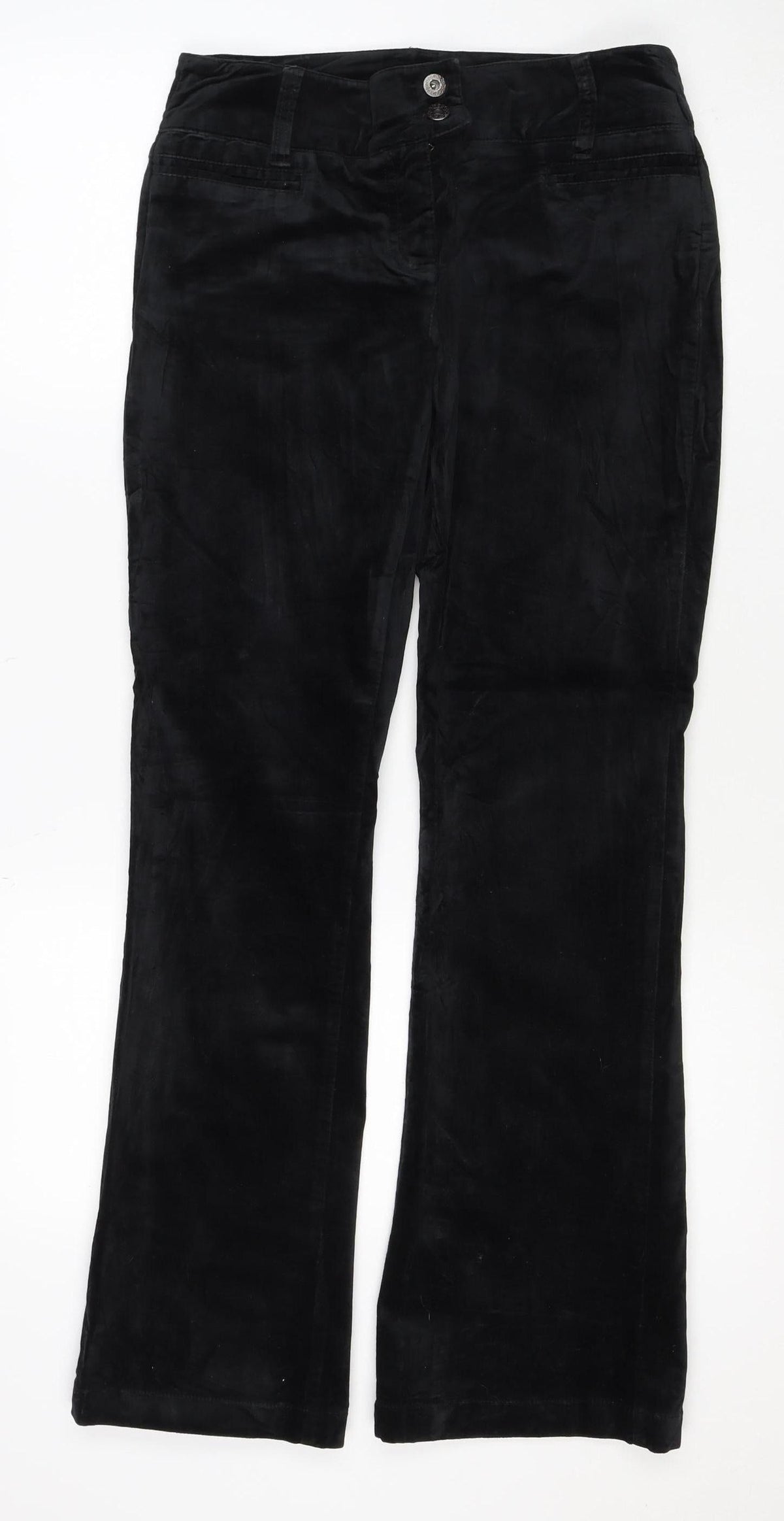 Next Women’s Black UK 8 Straight Cotton Stretch Trousers