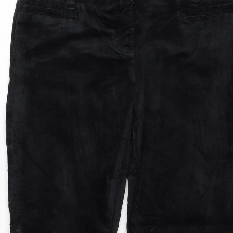 Next Women’s Black UK 8 Straight Cotton Stretch Trousers