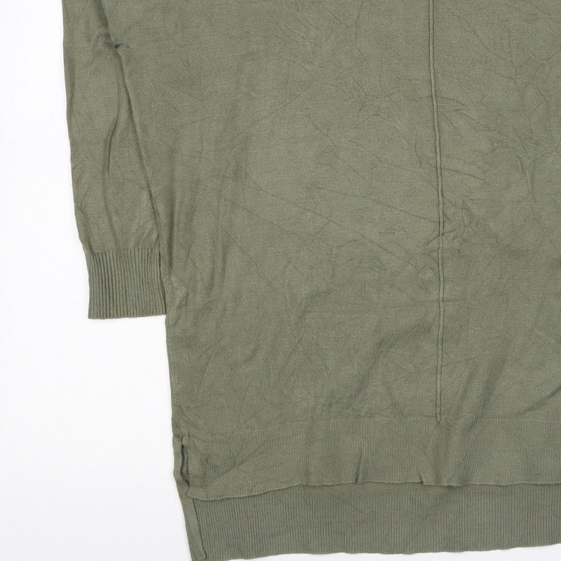 Apricot Women Green V-Neck Long Sleeve Knit Jumper UK 8