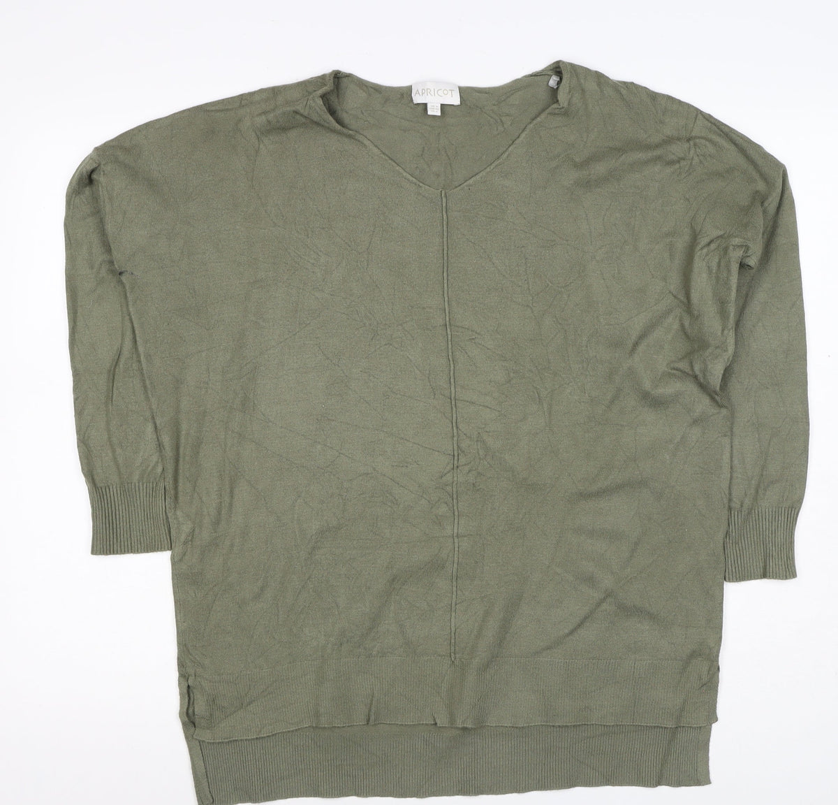 Apricot Women Green V-Neck Long Sleeve Knit Jumper UK 8