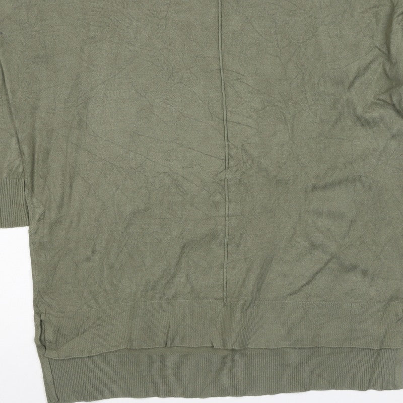 Apricot Women Green V-Neck Long Sleeve Knit Jumper UK 8