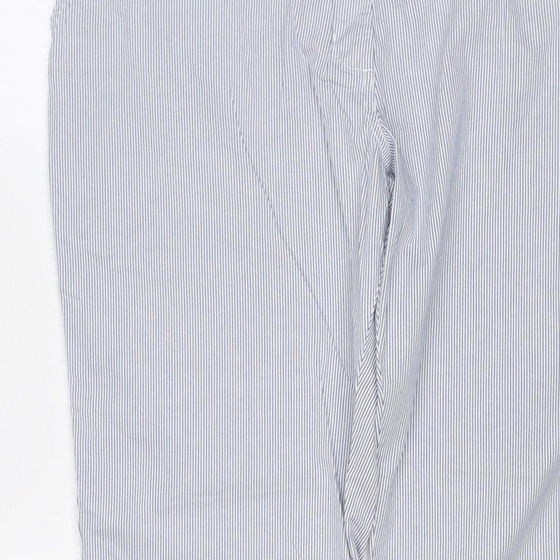 Marks & Spencer Women’s Blue Stripe Size 18 Regular Chino Trousers