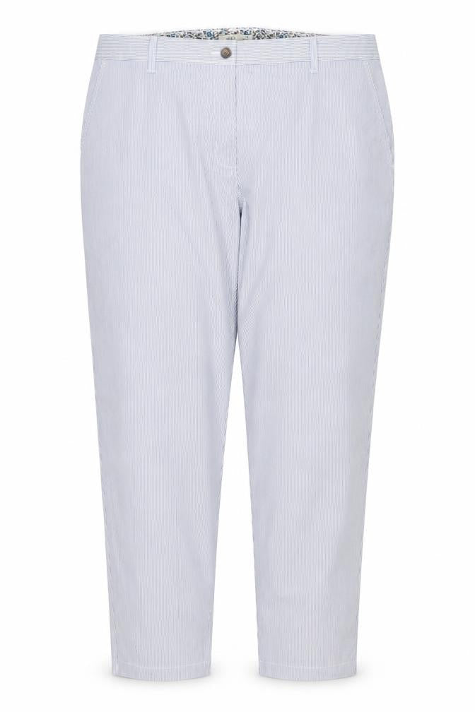 Marks & Spencer Women’s Blue Stripe Size 18 Regular Chino Trousers