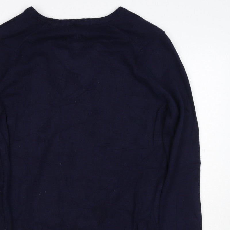 Glenmuir Men's Navy Cotton V-Neck Pullover Jumper Size S Golf Classic