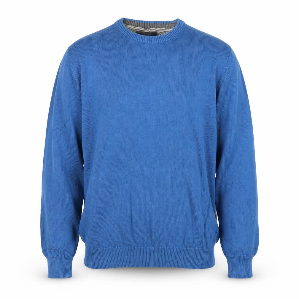 Atlantic Bay Men Blue M Cotton Crew Neck Knit Pullover Jumper