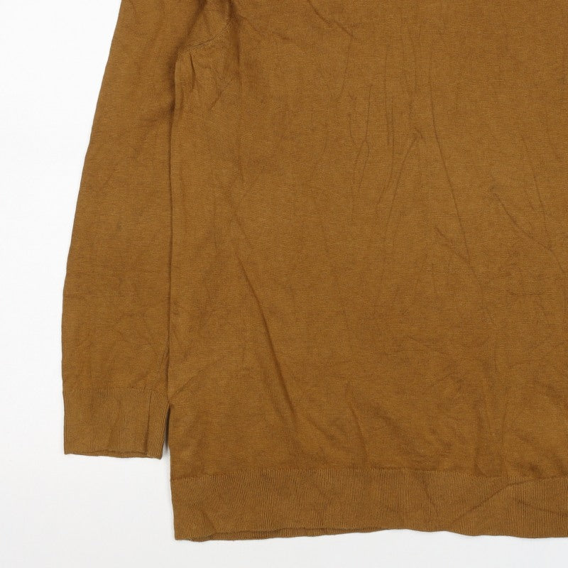 H&M Men’s Brown Cotton Slim Fit Crew Neck Pullover Jumper XL