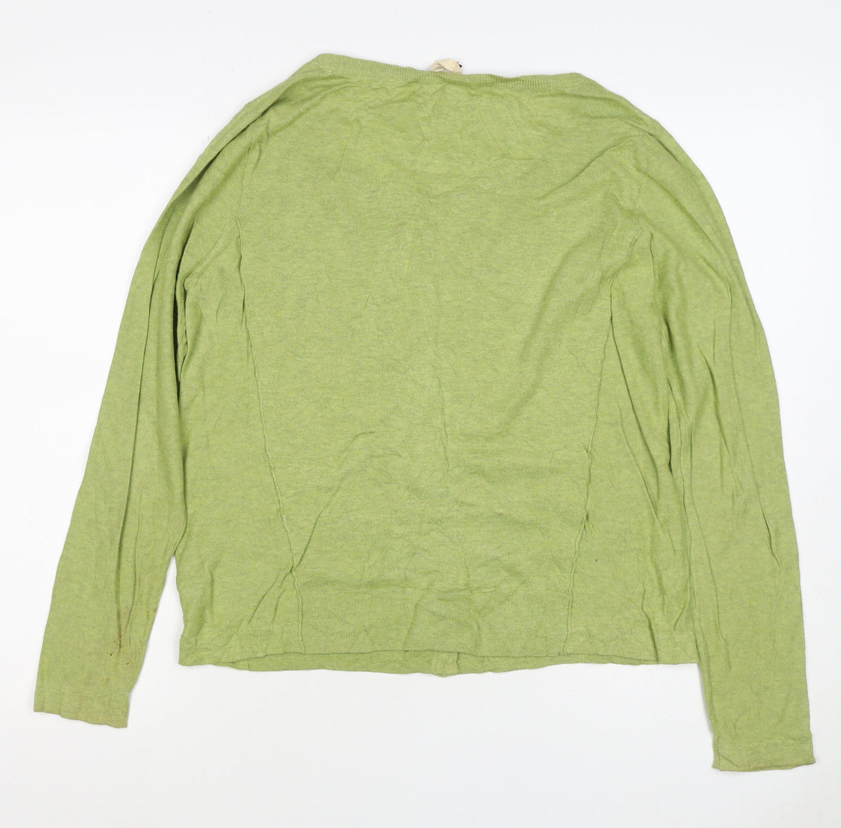White Stuff Women Green UK 12 Linen Cotton Button Cardigan