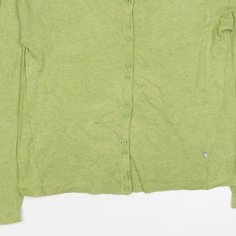 White Stuff Women Green UK 12 Linen Cotton Button Cardigan