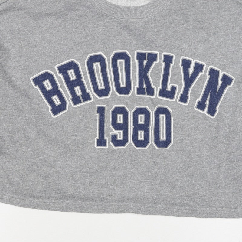 Zara Women Grey UK 8 Pullover Sweatshirt Brooklyn 1980 Graphic