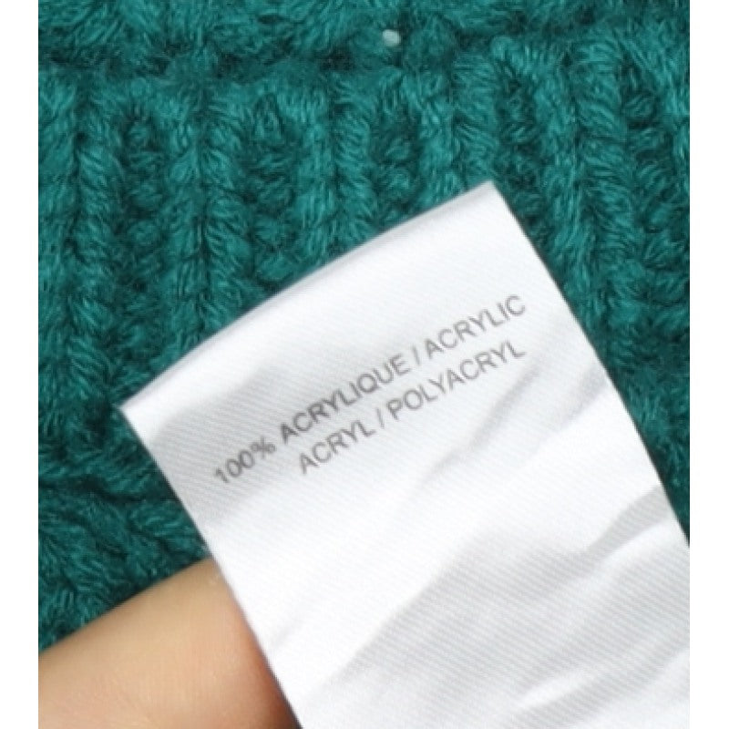 Damart Women Green UK 20 Cable Knit Crew Neck Chunky Pullover Jumper