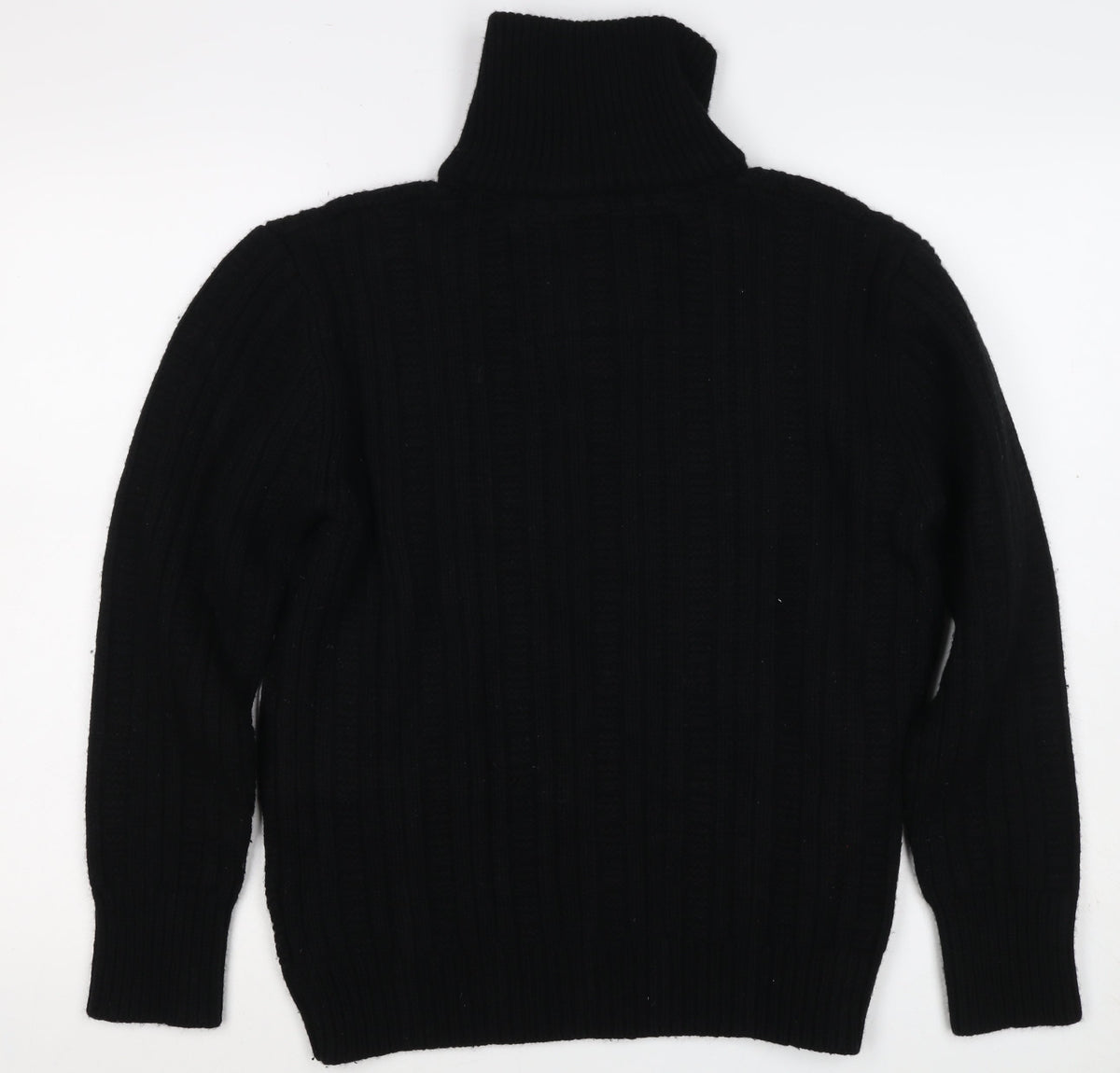 Rocha John Rocha Men’s Black XL Cable Knit 1/4 Zip Wool Jumper