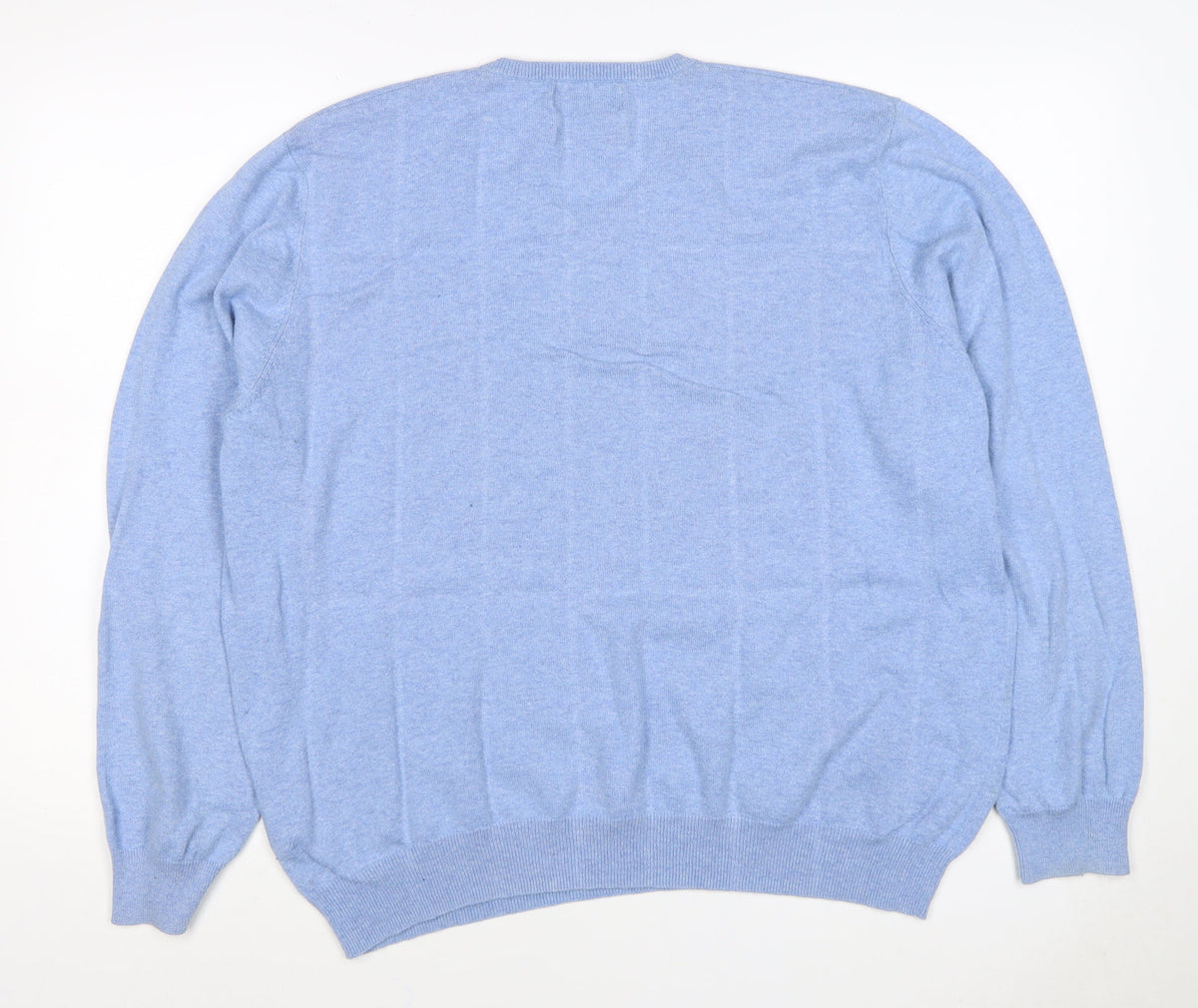 Marks and Spencer Men's Blue XL Cashmere Cotton V-Neck Pullover