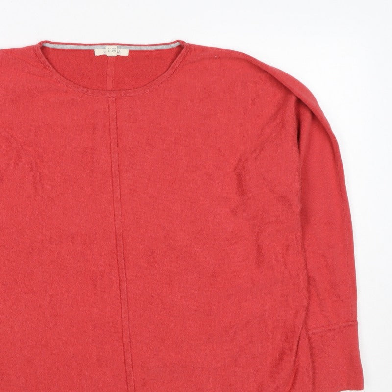 White Stuff Women Red UK 18 Cotton Blend Round Neck Relaxed Pullover
