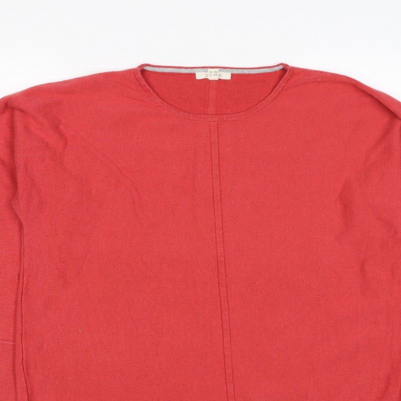 White Stuff Women Red UK 18 Cotton Blend Round Neck Relaxed Pullover