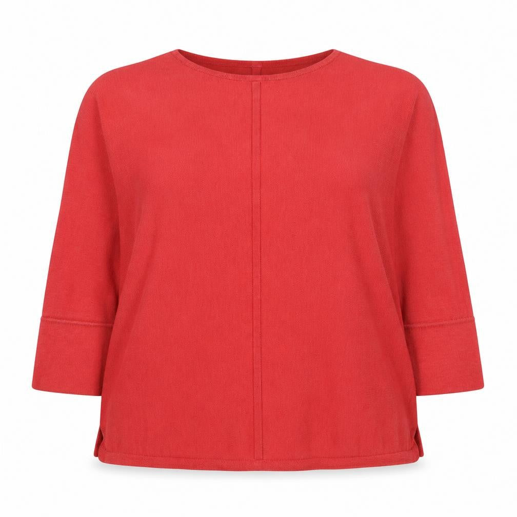 White Stuff Women Red UK 18 Cotton Blend Round Neck Relaxed Pullover