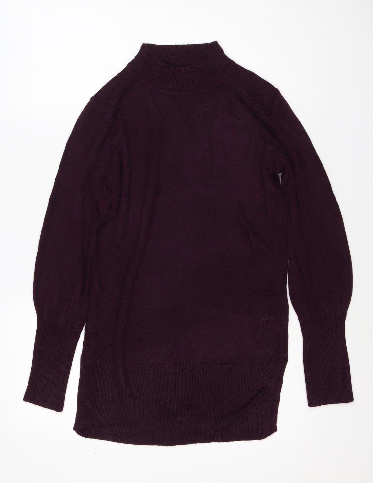 Marks & Spencer Women's Purple S Roll Neck Cotton Knit Jumper