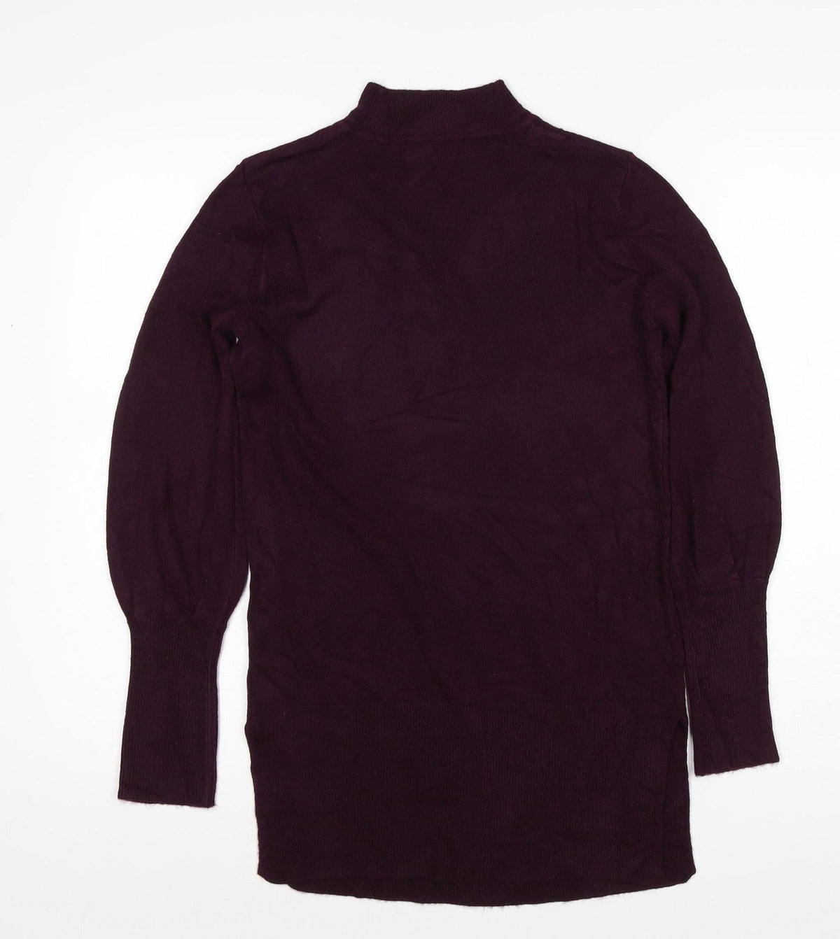 Marks & Spencer Women's Purple S Roll Neck Cotton Knit Jumper