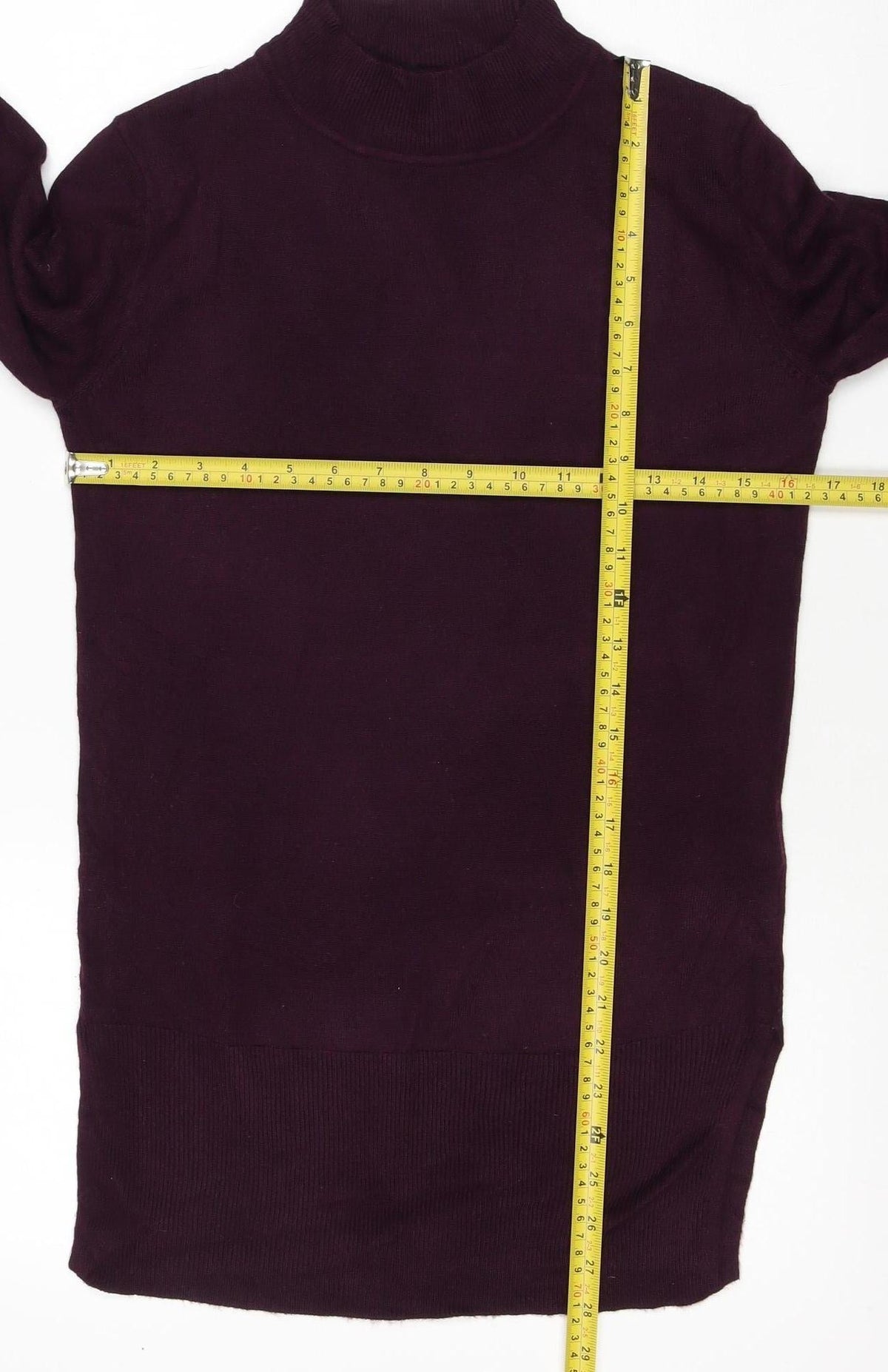 Marks & Spencer Women's Purple S Roll Neck Cotton Knit Jumper