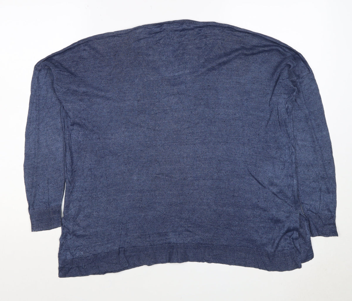 Mint Velvet Women’s Blue V-Neck Fine Knit Pullover Jumper M