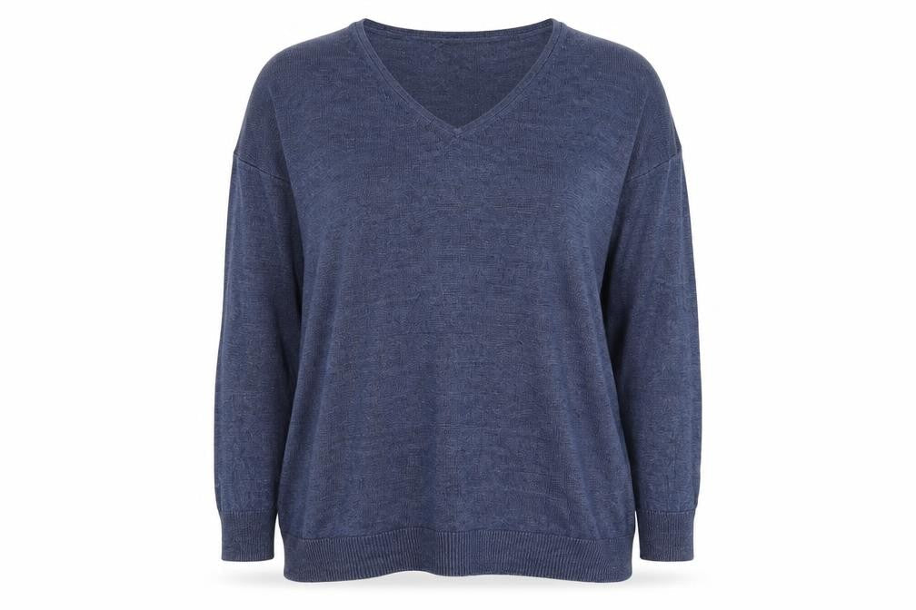 Mint Velvet Women’s Blue V-Neck Fine Knit Pullover Jumper M