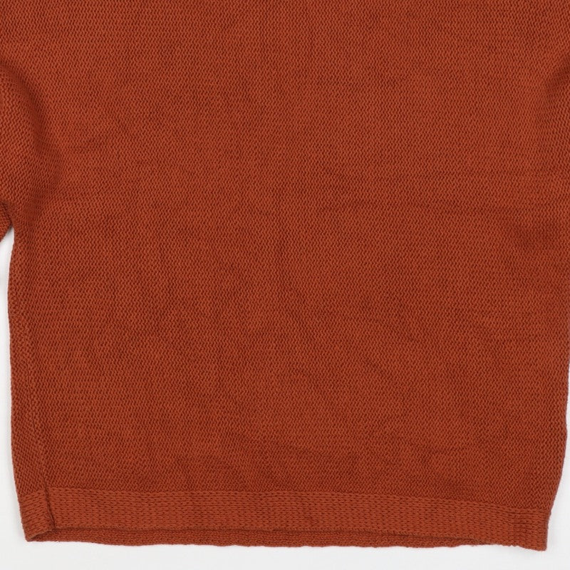 BASIC Women Orange XS Puff Sleeve Cotton Blend Knit Jumper