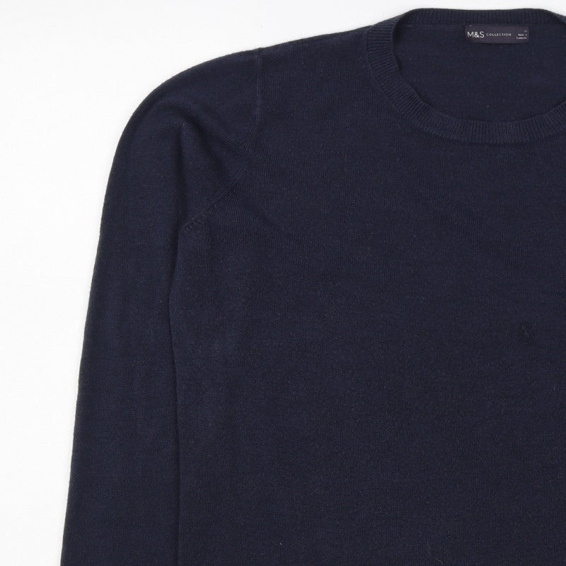 M&S Collection Women’s Blue Size 20 Cotton Crew Neck Raglan Jumper