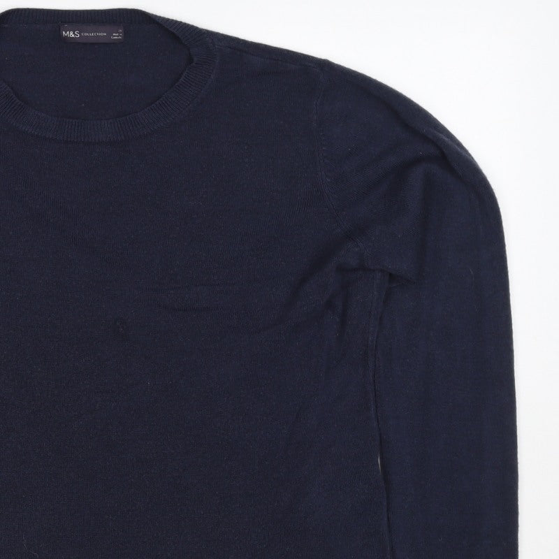 M&S Collection Women’s Blue Size 20 Cotton Crew Neck Raglan Jumper