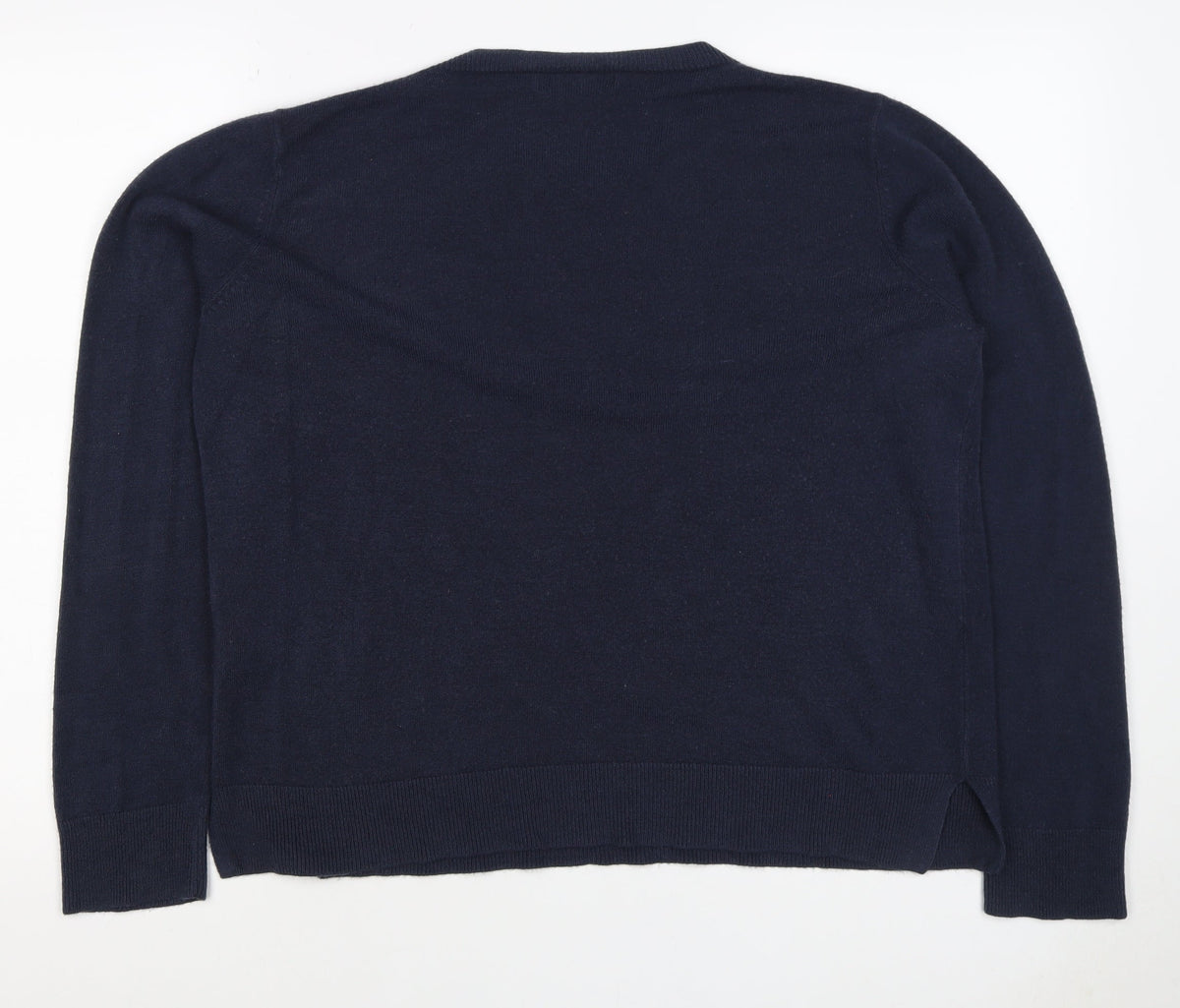 M&S Collection Women’s Blue Size 20 Cotton Crew Neck Raglan Jumper