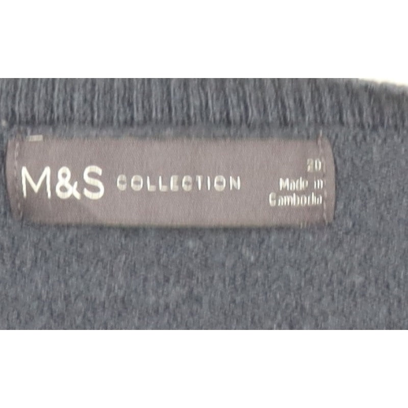 M&S Collection Women’s Blue Size 20 Cotton Crew Neck Raglan Jumper