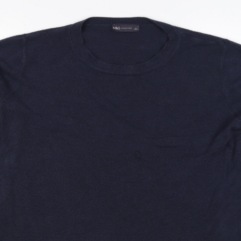 M&S Collection Women’s Blue Size 20 Cotton Crew Neck Raglan Jumper