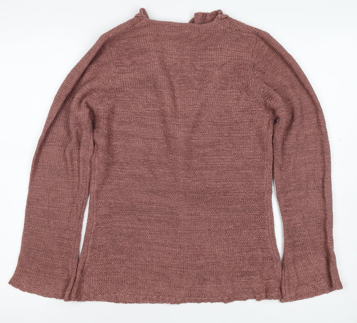 i/text. Women’s Pink S Chunky Knit V-Neck Button Cardigan