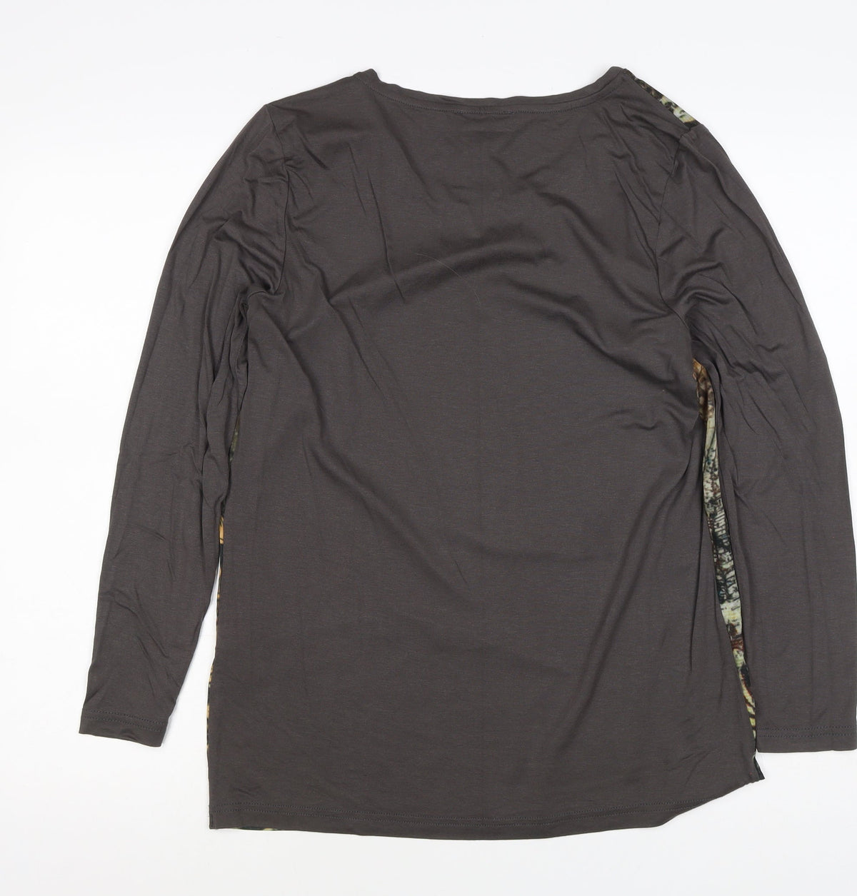 Création Women’s Grey City Print Jersey Long Sleeve Top UK 10