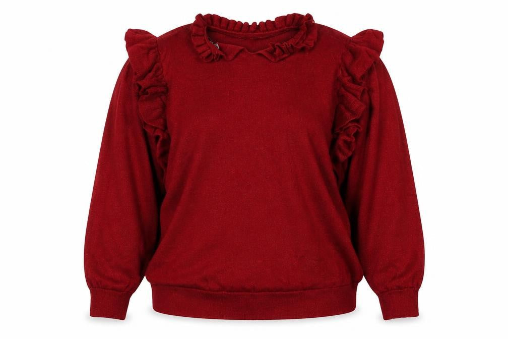 Next Women Red XL Ruffle High Neck Metallic Knit Jumper