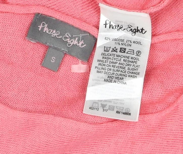 Phase Eight Women Pink S Relaxed Dolman Sleeve Knit Blouse