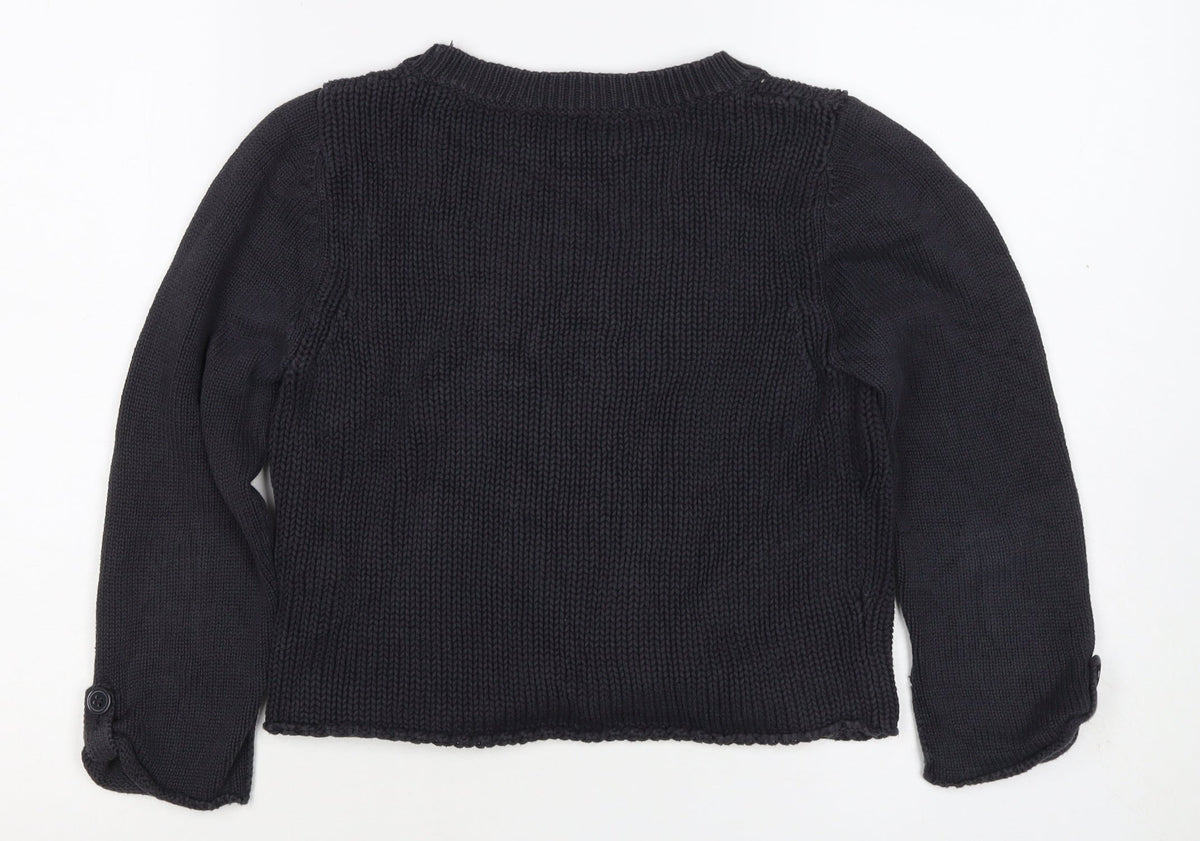 Fenn Wright Manson Women’s Black Petite 10 Cable Knit Cotton Jumper