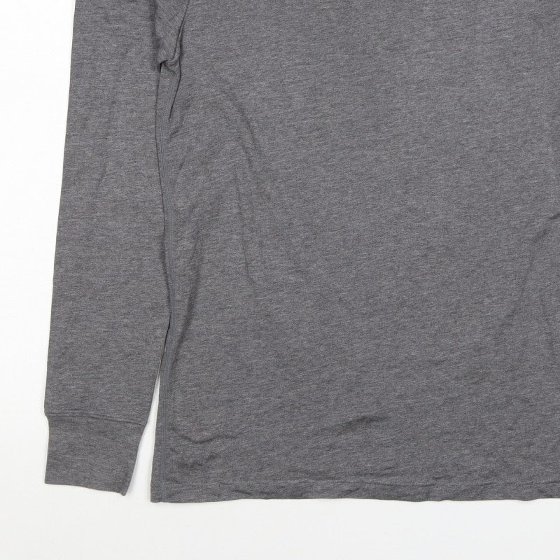 Marks and Spencer Men's Grey Small Thermal Long Sleeve Basic T-Shirt