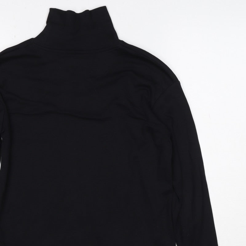 Active Ski Boys Black 11-12 Years Cotton Long Sleeve High Neck Basic Top
