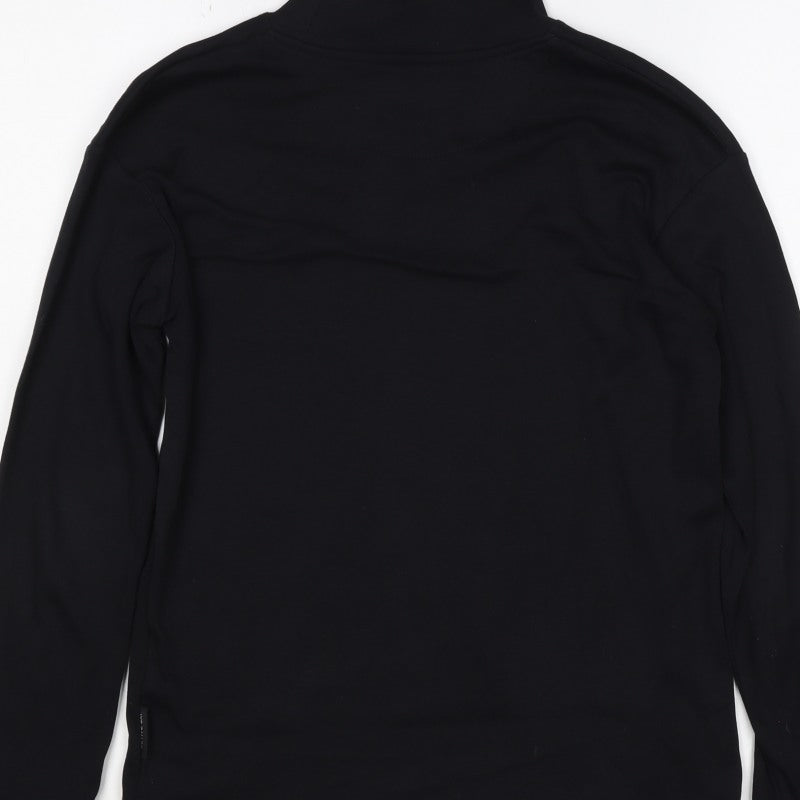 Active Ski Boys Black 11-12 Years Cotton Long Sleeve High Neck Basic Top