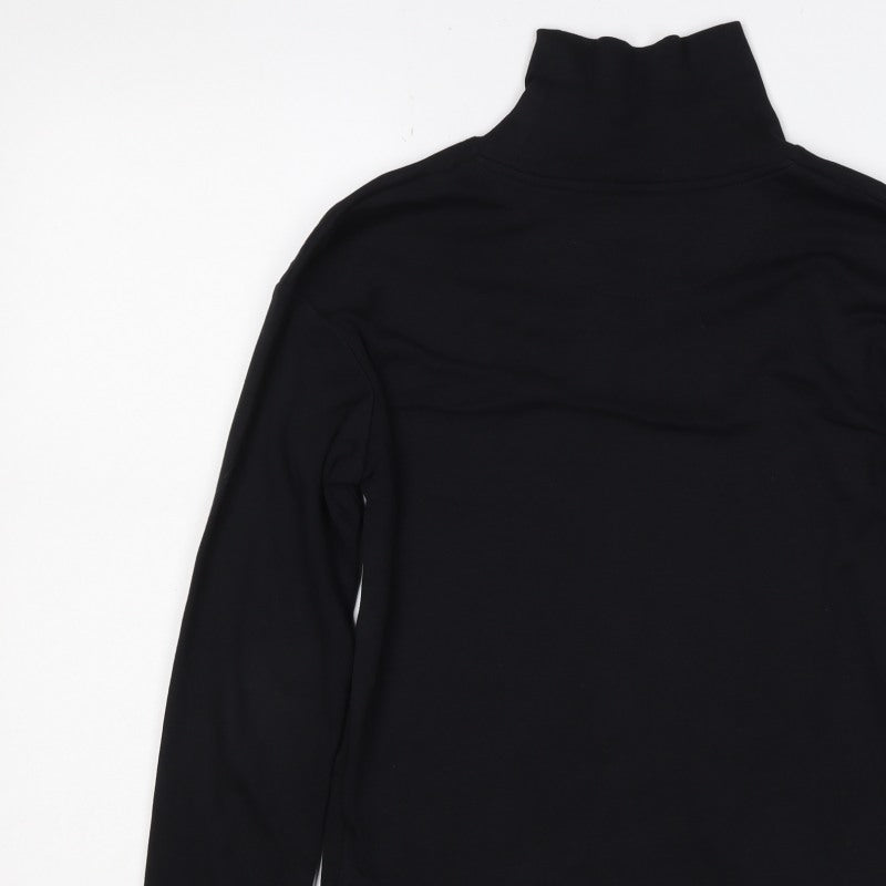 Active Ski Boys Black 11-12 Years Cotton Long Sleeve High Neck Basic Top