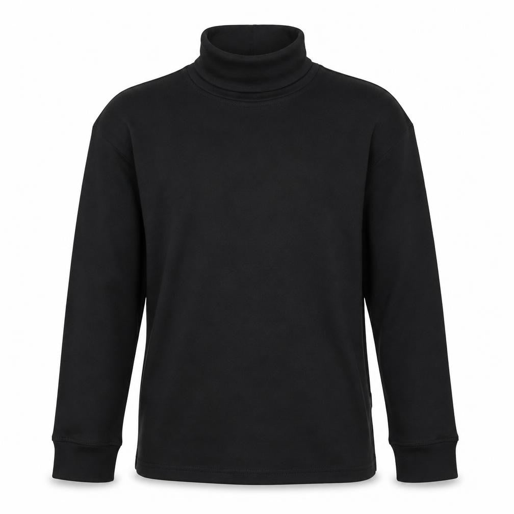 Active Ski Boys Black 11-12 Years Cotton Long Sleeve High Neck Basic Top