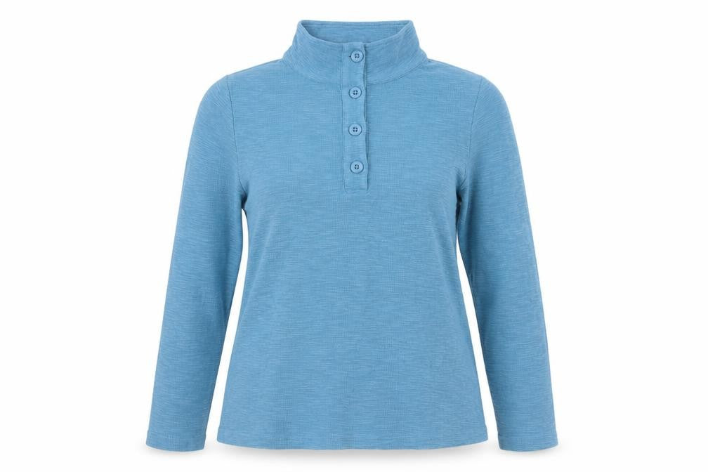 Seasalt Cornwall Women’s Blue UK 10 Henley Cotton Sweatshirt