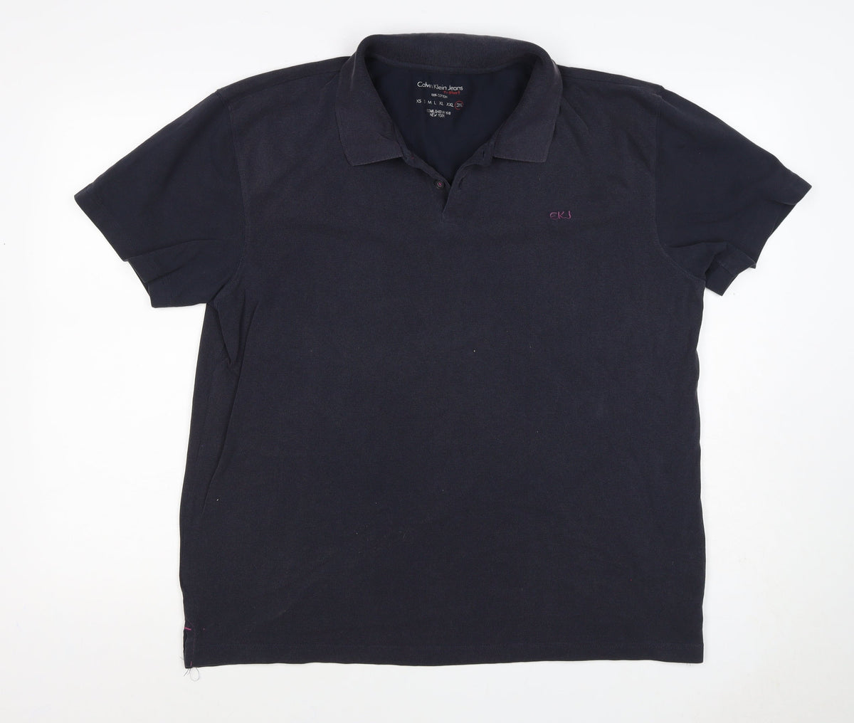 Calvin Klein Jeans Men’s Black 3XL Cotton Logo Polo Shirt
