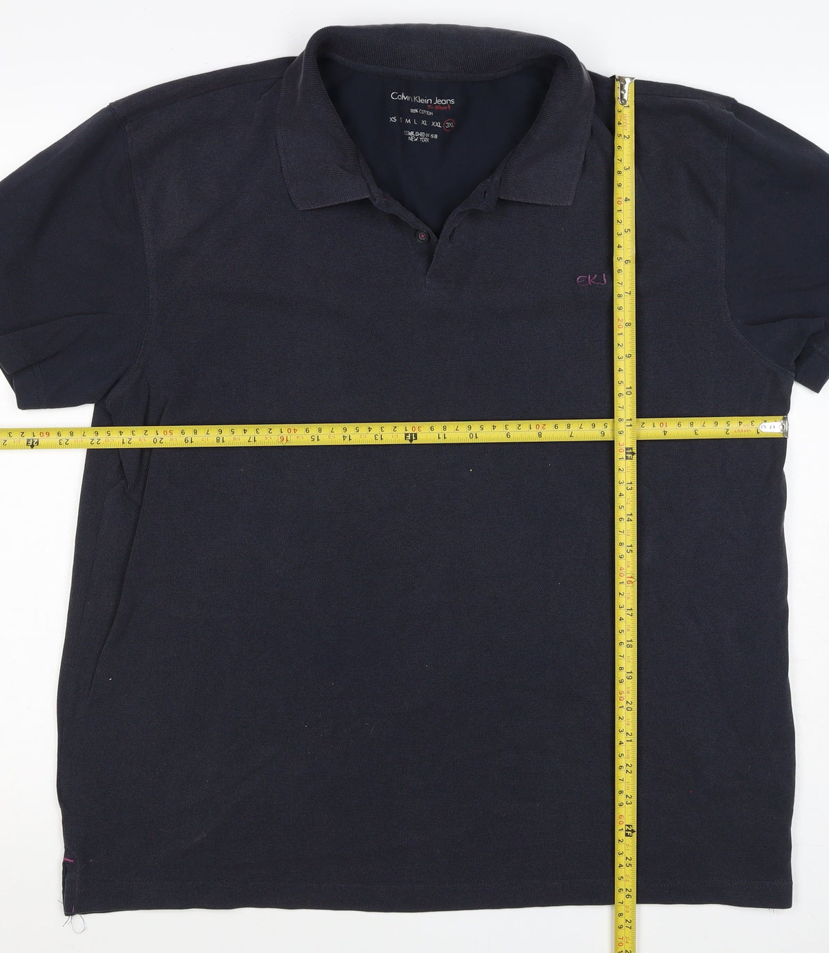 Calvin Klein Jeans Men’s Black 3XL Cotton Logo Polo Shirt