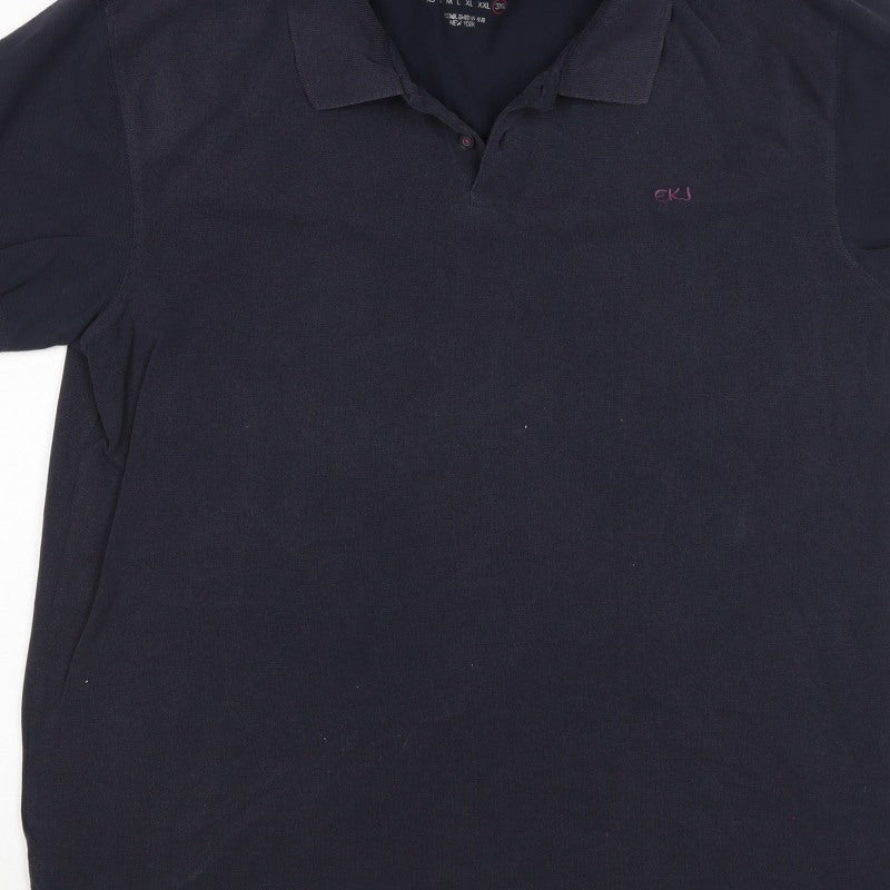 Calvin Klein Jeans Men’s Black 3XL Cotton Logo Polo Shirt